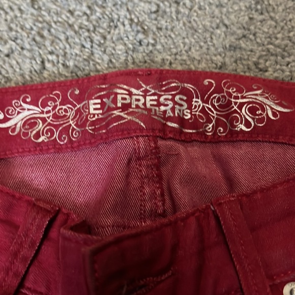 Express Denim Jeans Red - Size 2 - Picture 2 of 3